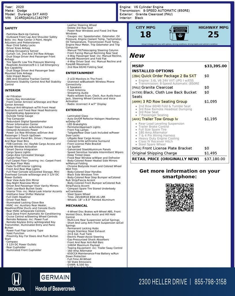 2020 Dodge Durango SXT