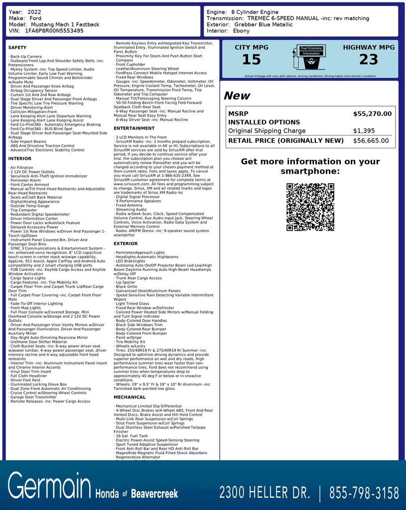 2022 Ford Mustang Mach 1