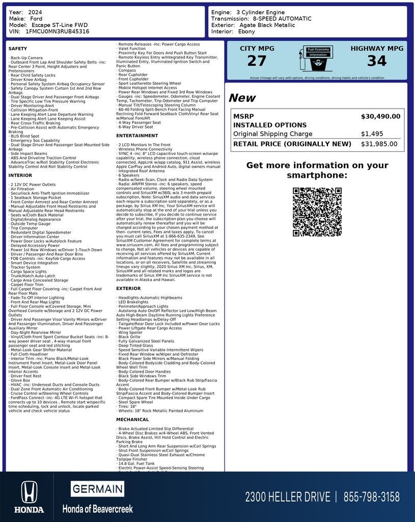 2024 Ford Escape ST-Line