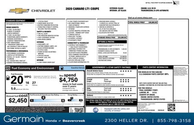 2020 Chevrolet Camaro LT1