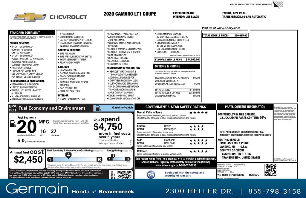 2020 Chevrolet Camaro LT1