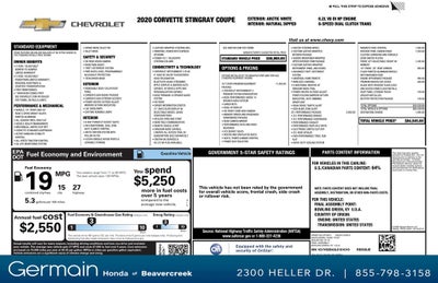 2020 Chevrolet Corvette Stingray 3LT