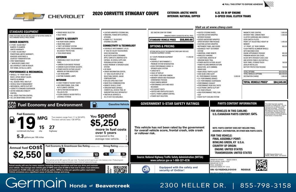 2020 Chevrolet Corvette Stingray 3LT