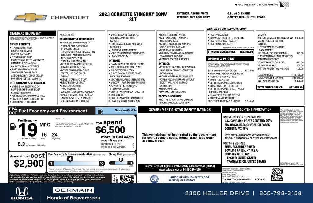 2023 Chevrolet Corvette Stingray 3LT