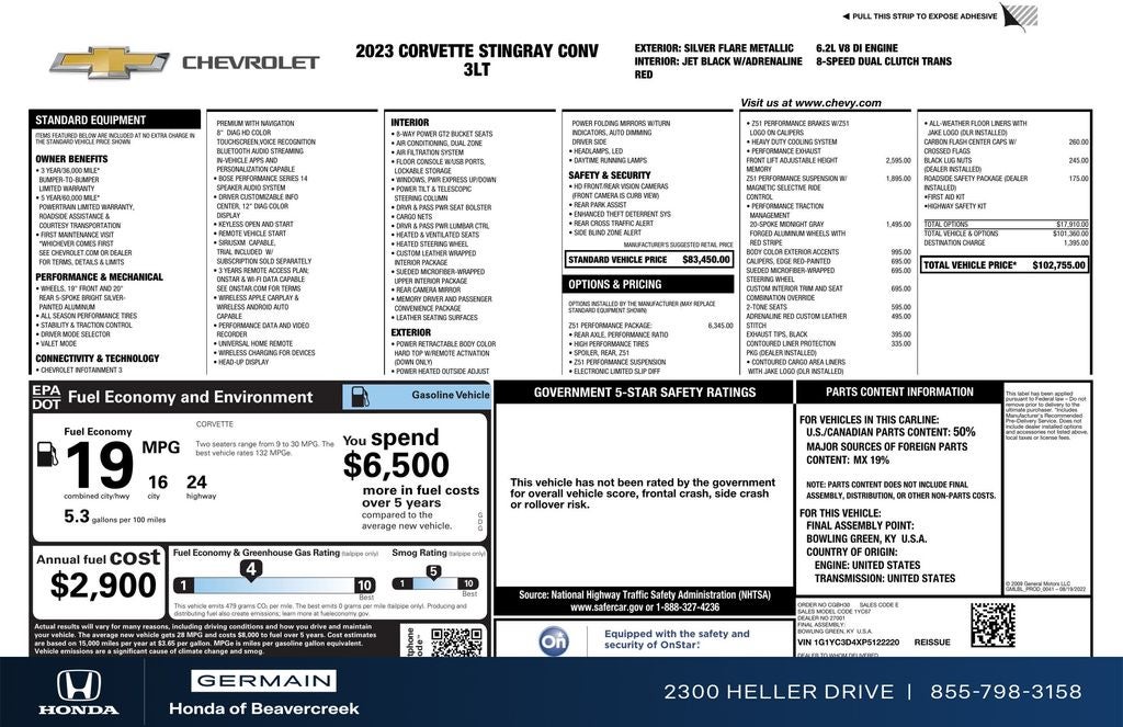 2023 Chevrolet Corvette Stingray 3LT