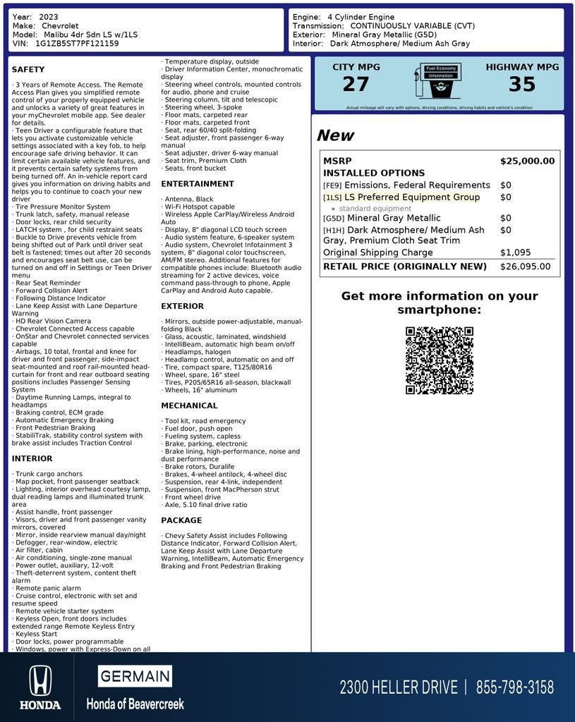 2023 Chevrolet Malibu LS 1LS