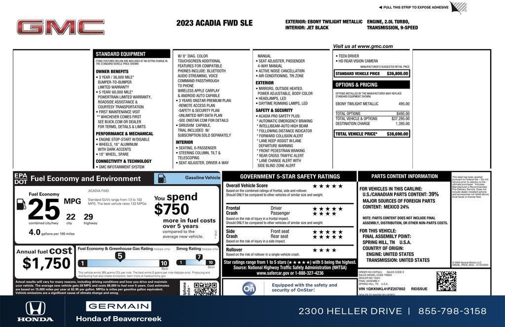 2023 GMC Acadia SLE
