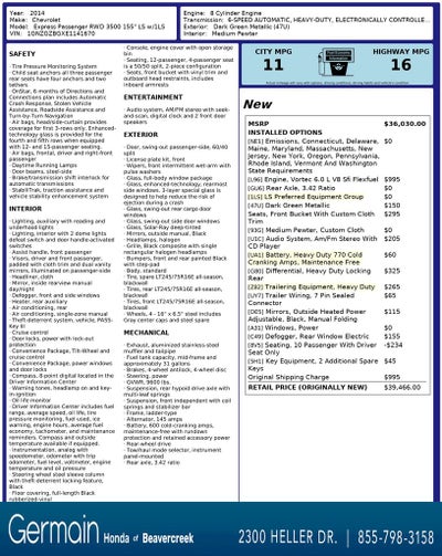 2014 Chevrolet Express 3500 LS Passenger