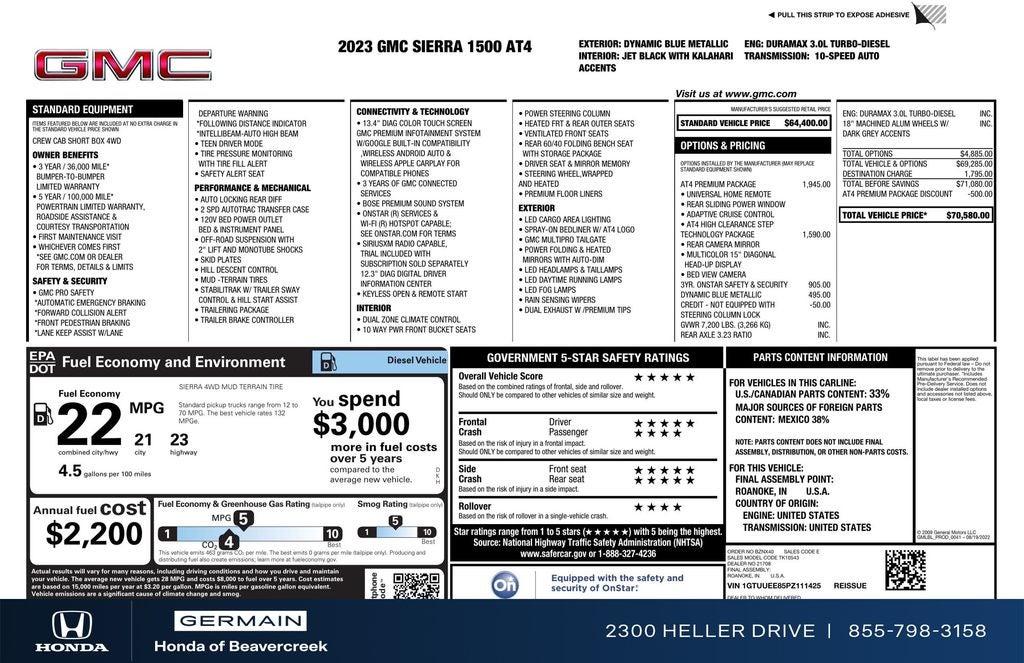 2023 GMC Sierra 1500 AT4