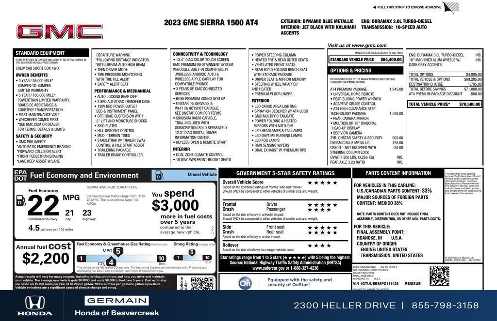 2023 GMC Sierra 1500 AT4