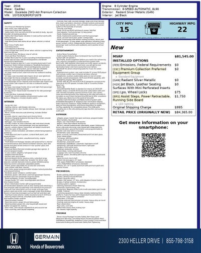 2016 Cadillac Escalade Premium