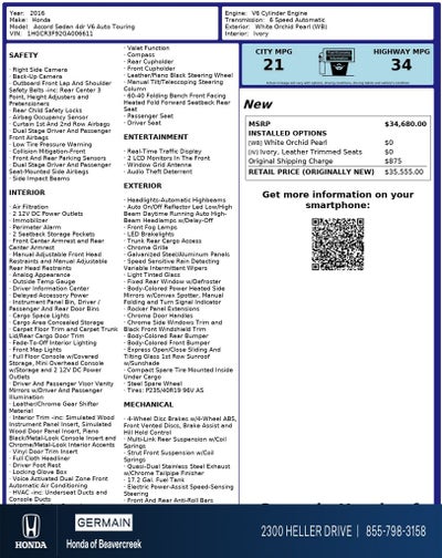 2016 Honda Accord Touring