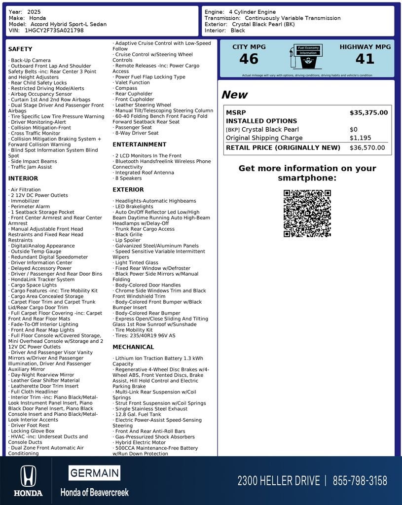 2025 Honda Accord Hybrid Sport-L