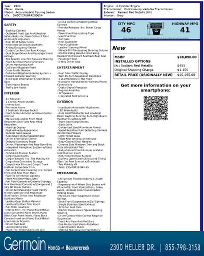 2024 Honda Accord Hybrid Touring