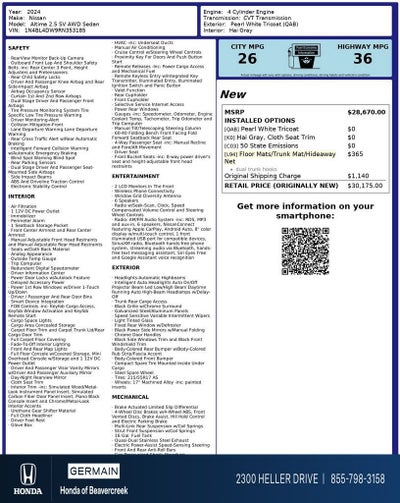 2024 Nissan Altima 2.5 SV