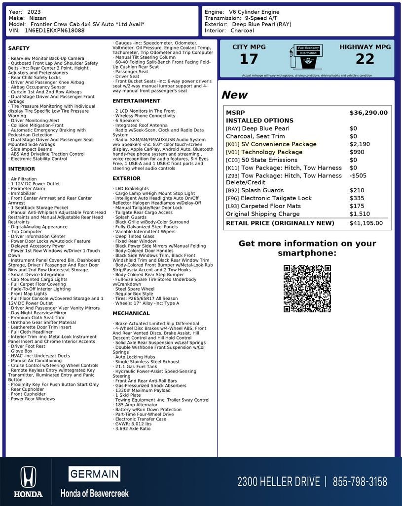 2023 Nissan Frontier SV