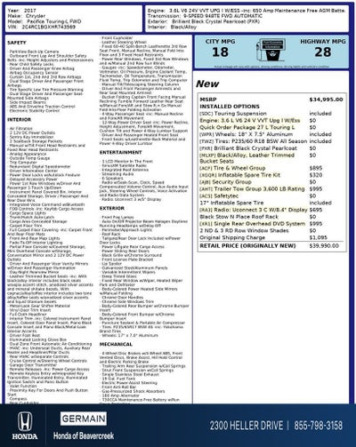 2017 Chrysler Pacifica Touring L