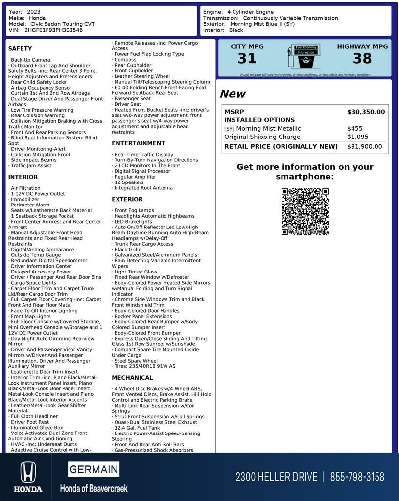 2023 Honda Civic Touring