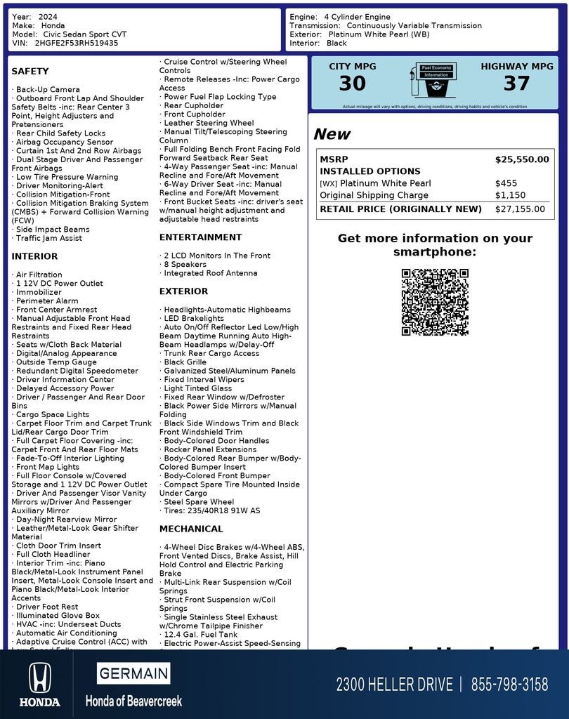 2024 Honda Civic Sport