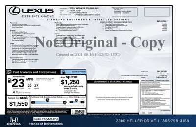 2022 Lexus RX 350
