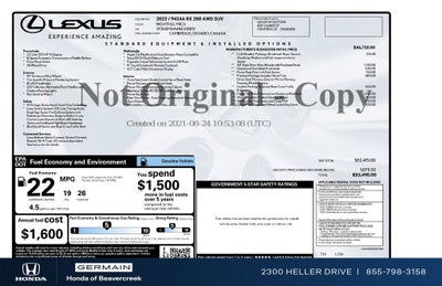 2022 Lexus RX 350