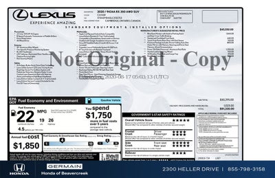 2020 Lexus RX 350