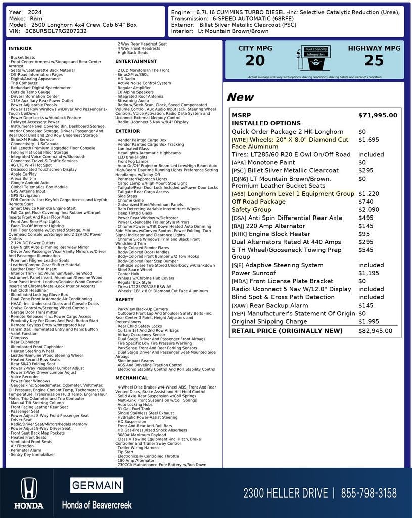 2024 RAM 2500 Longhorn