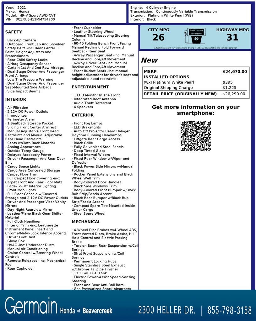 2021 Honda HR-V Sport