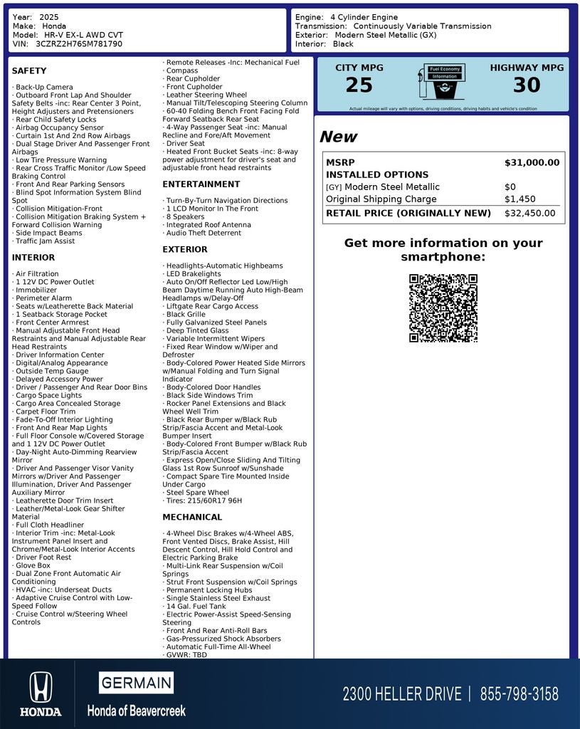 2025 Honda HR-V EX-L