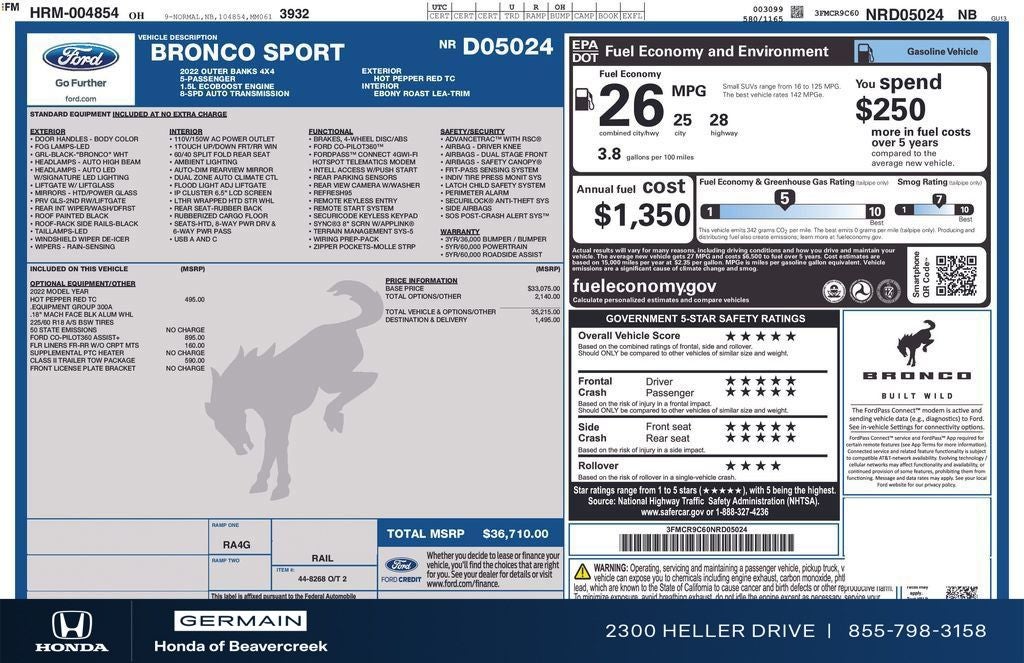 2022 Ford Bronco Sport Outer Banks