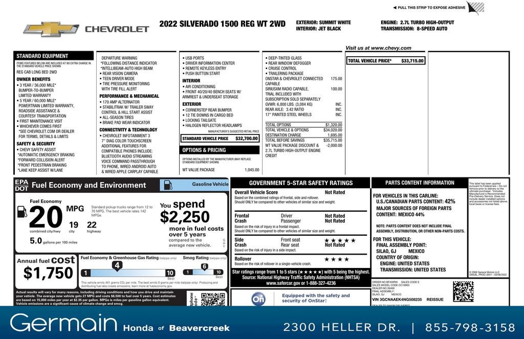 2022 Chevrolet Silverado 1500 WT