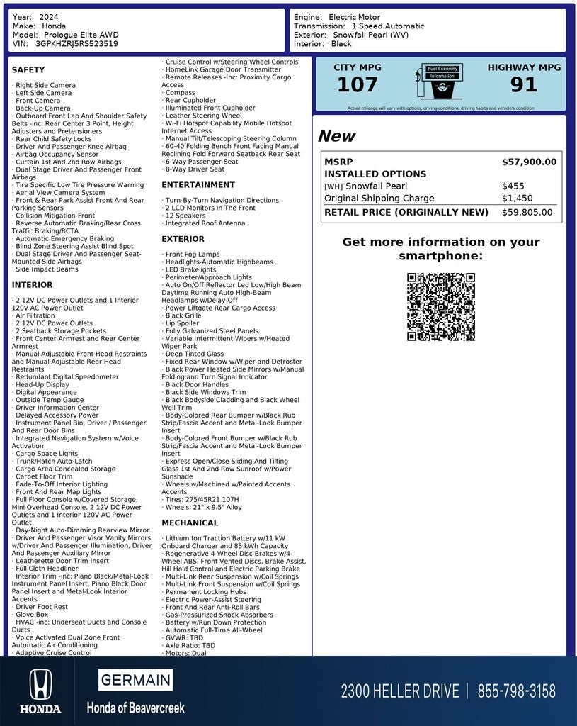 2024 Honda Prologue Elite