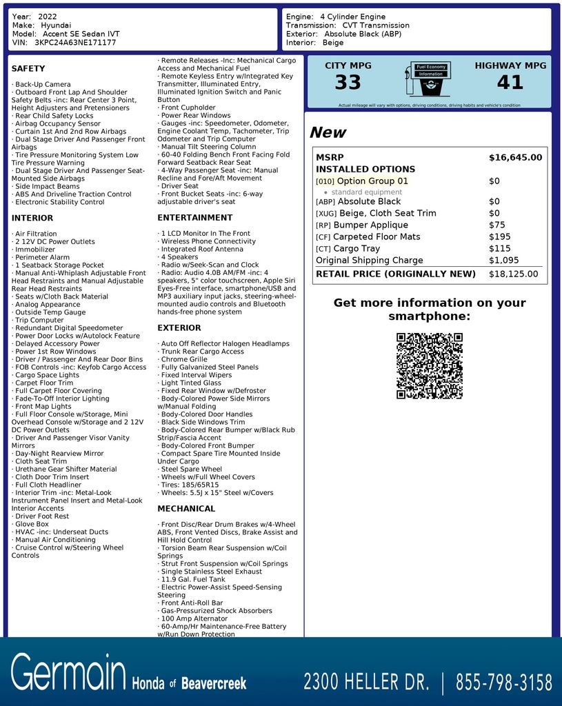 2022 Hyundai Accent SE