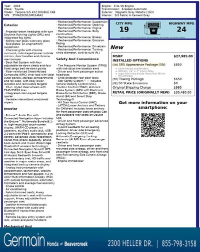 2016 Toyota Tacoma SR5 V6