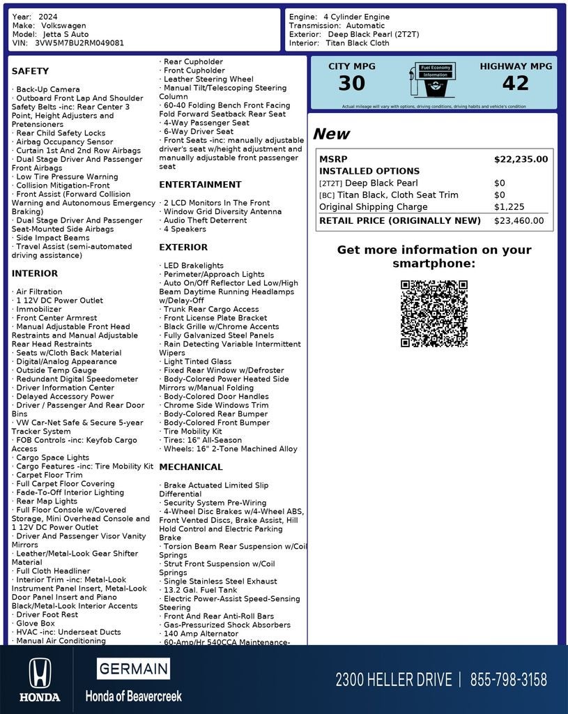 2024 Volkswagen Jetta 1.5T S