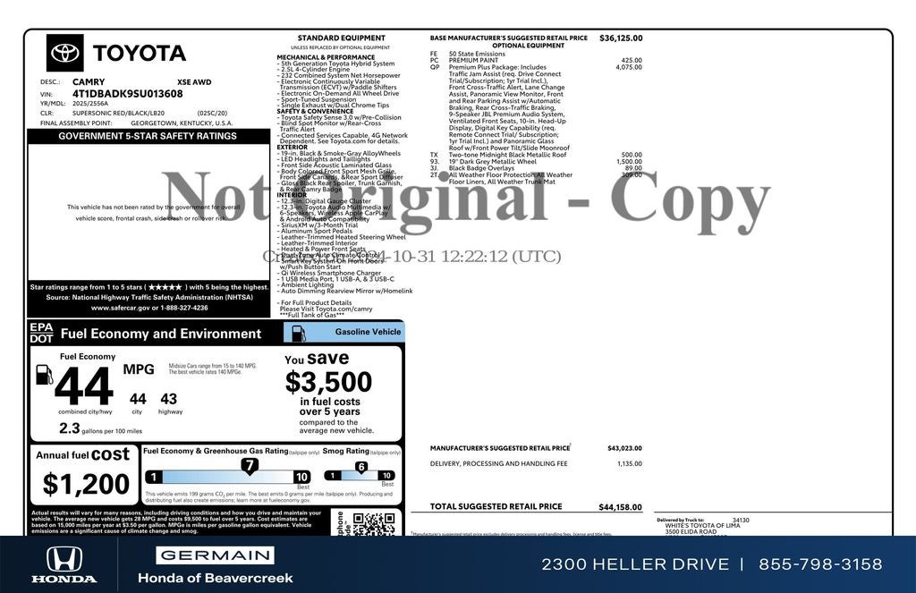 2025 Toyota Camry XSE