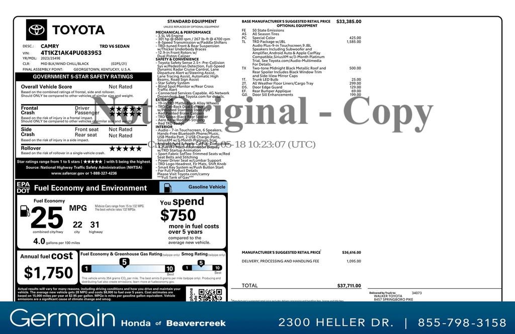2023 Toyota Camry TRD V6