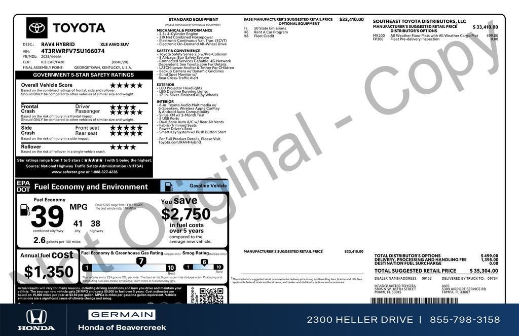 2025 Toyota RAV4 Hybrid XLE