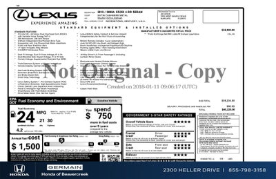 2018 Lexus ES 350