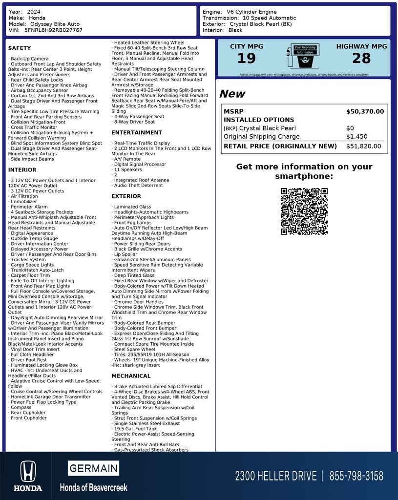 2024 Honda Odyssey Elite