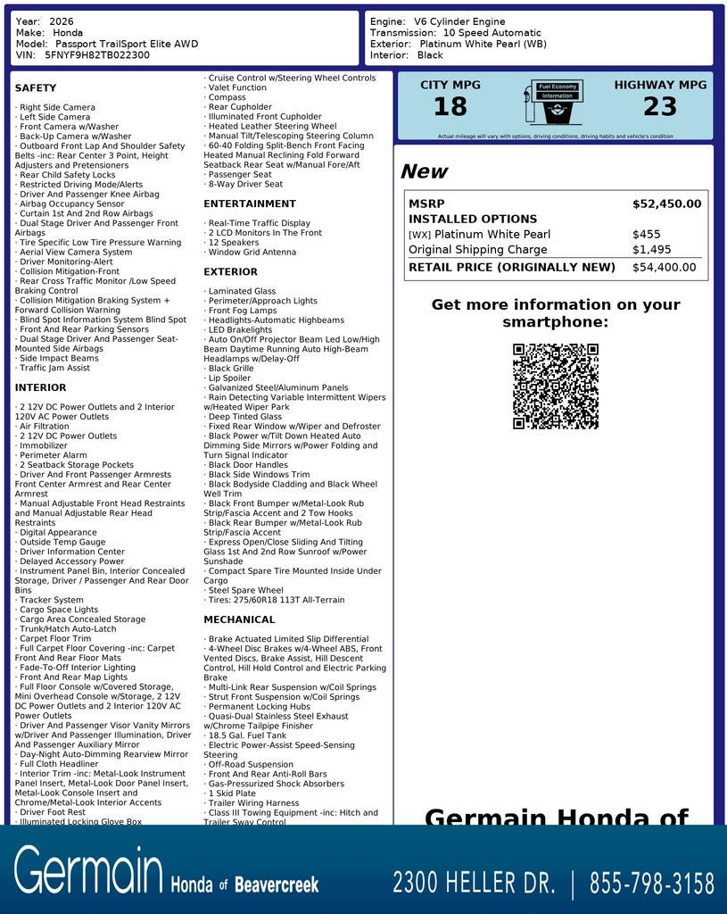 2026 Honda Passport TrailSport Elite