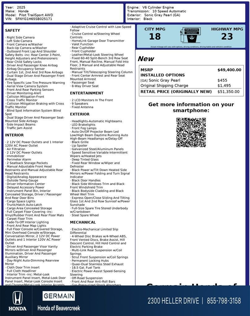 2025 Honda Pilot TrailSport