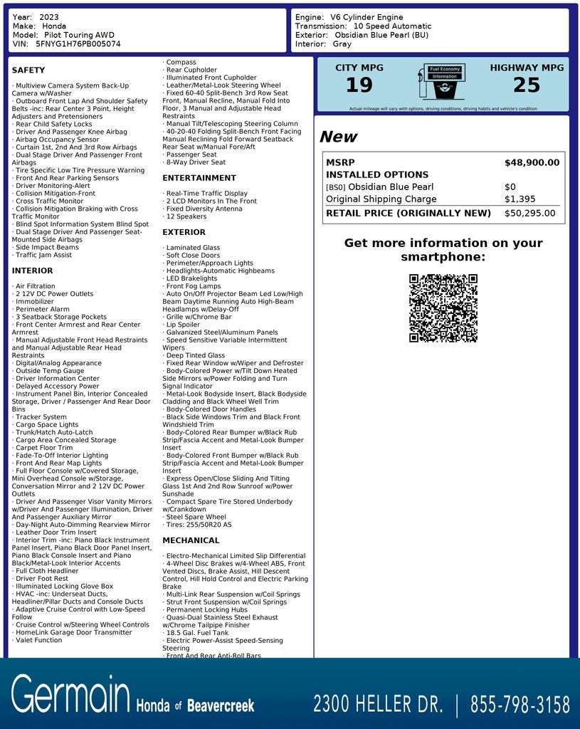 2023 Honda Pilot Touring