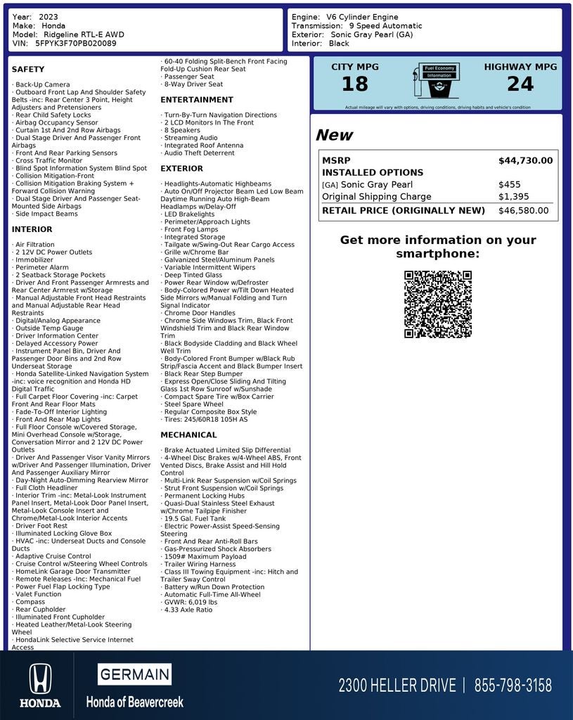 2023 Honda Ridgeline RTL-E