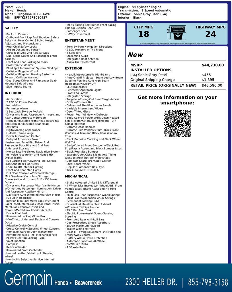 2023 Honda Ridgeline RTL-E