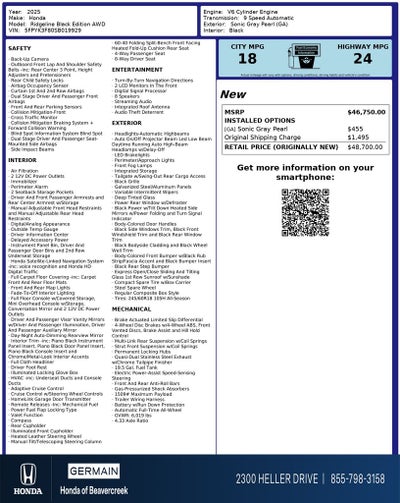 2025 Honda Ridgeline Black Edition