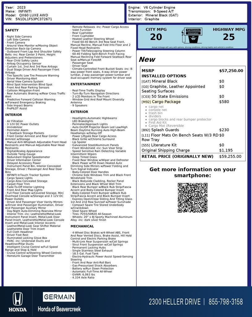 2023 INFINITI QX60 LUXE