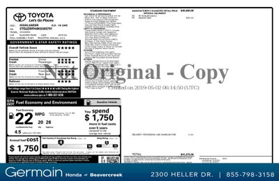 2019 Toyota Highlander SE