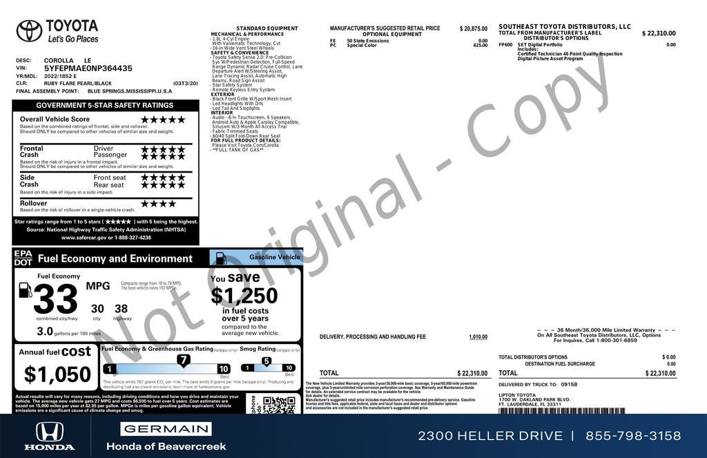 2022 Toyota Corolla LE
