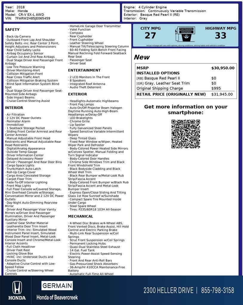 2018 Honda CR-V EX-L